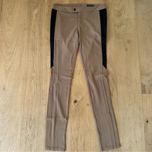 CLUB MONACO Knit Leggings with Faux Leather Detail